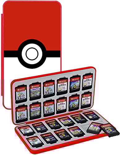 Konphat Game Card Case for Nintendo Switch/Switch Lite/OLED, Switch Cartridge Organizer Storage Box Game Holder with 24 Game Card & 24 Micro SD Cards Slots, Soft Silicone Lining, Magnet Closure