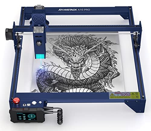 ATOMSTACK Máquina Grabadora láser A10 PRO, 50W dispositivo de grabado láser sin línea, cortadora láser de 10 W, para vidrio, cerámica, pizarra, madera, acrílico, metal, 410 x 400 mm