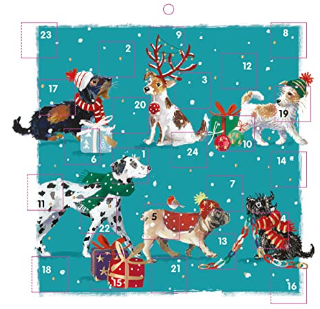 Christmas Dogs with Presents Advent Calendar - 230mm x 230mm – 24 Doors