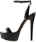 Only maker Sandales à talons hauts pour femme - Sandales à lanières - Talon Stiletto, Noir métallisé., 36 EU