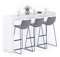 MOBILI FIVER, Península Evolution 180x40, Fresno Blanco, Mesa Auxiliar de Cocina para 3 Personas, Made In Italy