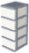 Cetomo Clearview Kunststoff 4 Aufbewahrungsschubladen, Aufbewahrungsschubladenwagen mit 4 Rollen für Zuhause, Schrank, Schlafzimmer, Bad, Büro, Waschküche, Küche und Schulschlafsaal, Grau, 1er Set