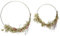 Metallringe 2er Set 24cm & 34cm Trockenblumen Kranz Frühlingsdeko Hängedeko Türkranz Gold weiß rosa