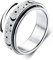 Diamday Anti-Angst Spinner Ring für Stress und Angstlinderung - Edelstahl Roller Ring für Damen und Herren - Drehbarer Mondstern Sand Blast Finish Silber 60