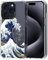 MOSNOVO Case for iPhone 15 Pro, [Buffertech 6.6ft Military-Grade Drop Protection] [Anti Peel Off Tech] Clear TPU Bumper Phone Case Cover Design - Great Wave