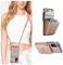 QLTYPRI Handyhülle für Samsung Galaxy S20 FE Hülle mit Band, Mikrofaser Leder Handykette Case mit Kartenfach Ringständer RFID Schutzhülle Lederhülle Tasche Etui für Samsung S20 FE - Roségold