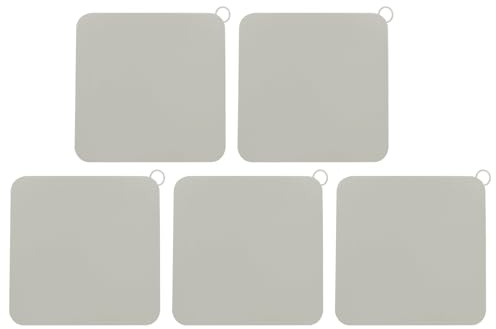PATIKIL Silikon Böden Ablauf Antigeruch Matte 5Stk Dusche Abfluss Stopfen Viereckig Silikon Böden Ablauf Abdeckung für Küche Badezimmer Grau