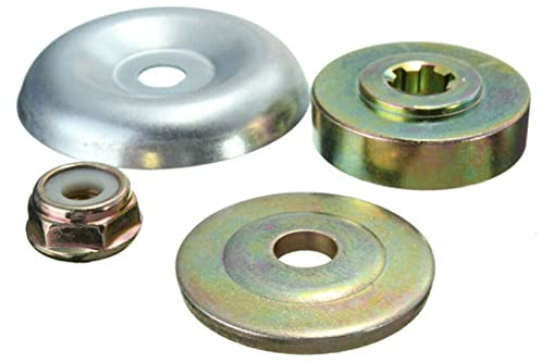 ZEZEFUFU 4 Stück Metall Rasenmäher Kettensäge Getriebe Blade Nut Fixed Kit Schutzhülle + Platte + Gewindemutter Fixed Kit