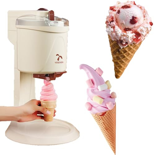 ZIXIAOS Máquina De Helado Comercial De 20 Vatios para El Hogar, Máquina De Helado Pequeña De 1000 Ml, Mini Máquina para Hacer Helados, Haga Helado De Grado Profesional En Casa.