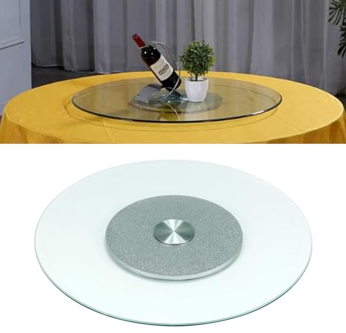 Bandeja giratoria Redonda, Plato Giratorio de Vidrio Templado Redondo Transparente Giratorio Lazy Susan para Mesa de Cena, para Placa de Servicio de Mesa de Cocina de Hotel, Muebles de Vidrio de