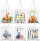 Paterr New York Canvas-Tragetaschen, New York, Souvenir, Geschenk, Einkaufstasche, New York, Geschenk, NYC, Reise-Souvenirs für Frauen, Reisende, 6 Stück, Bunt