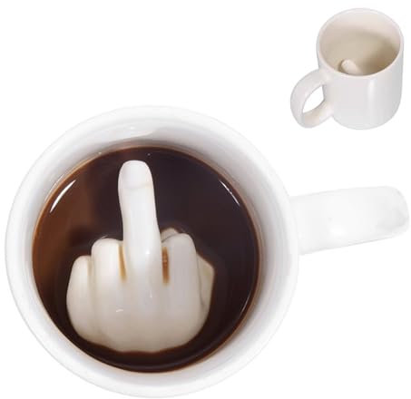 Spldsun Jolie Tasse à Café en Céramique, Tasse en Céramique Doigt D'honneur, Tasse à Café en Céramique Amusante, Des Cadeaux Polyvalents pour de Nombreuses Occasions
