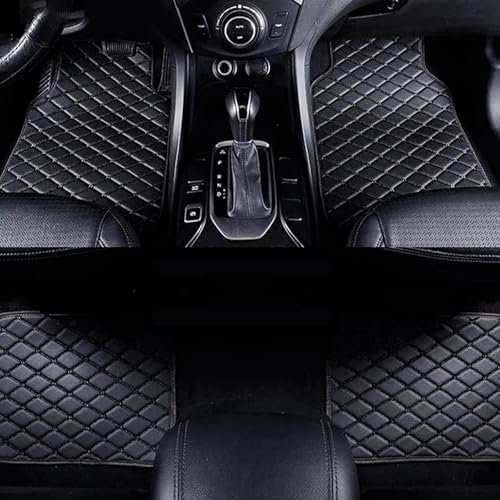 XLKWNNAD 4 Stück Nach Maß Auto Fußmatten Leder für Kia Ceed Proceed XCeed SW GT 2018-2023 2024, Vorne Hinten Automatten Teppichschutzmatte Anti Rutsch Bodenbelag Liner Auto Zubehör,A/Black