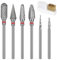 Fresas Torno para Uñas, Brocas para Uñas, 6 Piezas Fresas para Torno Manicura+1 Cepillo, 3/32 Pulgadas Brocas para Uñas de Carburo de Tungsteno, para Uñas Limpieza Profesional de Cutículas Brocas