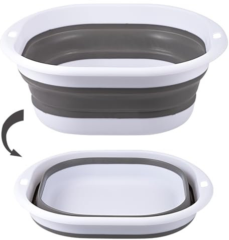 Yzpklhw Lavabo Pliable de 2,7 L - Bol Portable pour Camping, Cuisine, Maison - Bac de Lavage Peu Encombrant (Gris)