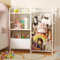 BBLIKE Stuffed Animal Storage - Stuffed Animal Net with Kids Bookshelf and Toy Organizer, 2-Tier White Bookshelf with Stuffed Animal Holder and Fabric Toy Chest for Kids Room, Playroom, Nursery