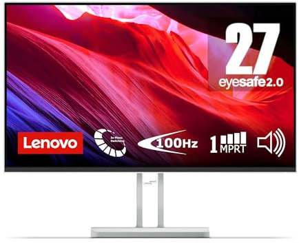 Lenovo L24i-4A Monitor 23.8 FHD (1920x1080), IPS, 1ms, 100Hz, Altoparlanti integrati, Low Blue Light, Bordi Ultrasottili, Regolabile, HDMI e VGA