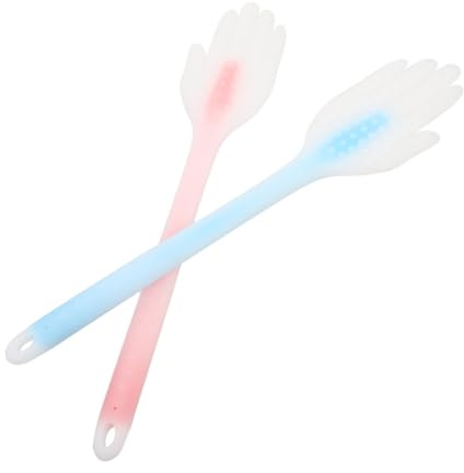 DECOMELODY 2 Stück Silikon Massage Klopfen Palm Pat Körperpflegegerät Leichtes Design mit Aufhängeöffnung für Rückenmassage und Ganzheitliche Entspannung zu Hause