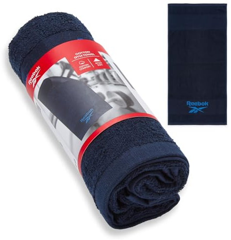 Reebok Capri Asciugamano da Palestra in Cotone – Navy Blue Gym Towel Quick Dry, leggero e assorbente | Perfetto per allenamento, home gym, fitness, sport e viaggi – 40 x 80 cm | telo palestra