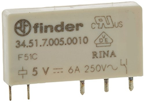 Finder Serie 34 – Mini Rele Leiterplatte 5 mm Kontakt Agni + AU 5 VDC Horizontal