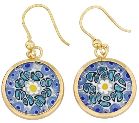 Millefiori Runde Ohrringe - Gold