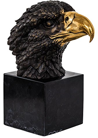 aubaho Bronzeskulptur Adler Büste Bronze Figur Statue im Antik-Stil 23cm