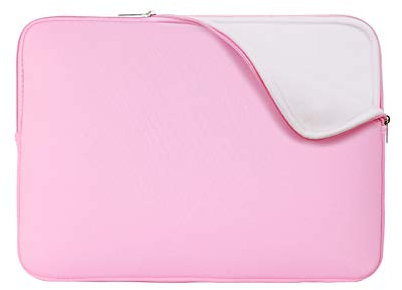 RAINYEAR 15.6 Inch Laptop Sleeve Case Soft Fluffy Lining Zipper Cover Padded Carrying Bag Compatible with 15.6 Notebook Computer Ultrabook Chromebook(Pink,Upgraded Version)