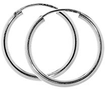 NKlaus Paar 585 Gold weißgold Creolen 16mm Ohrringe 1,8mm Stärke Ohrschmuck rund 2566