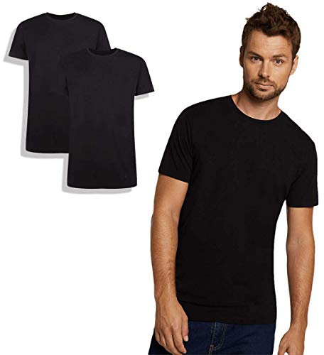 Bamboo Basics - Herren Bambus T-Shirt - Ruben - Rundhalsausschnitt - 2er-Pack - Extra weich und Atmungsaktiv - S-XXL