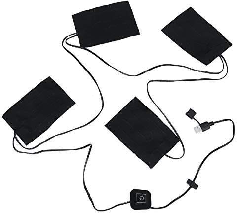 Alamor 9W 5-12V USB Chauffage 4 Protections 3 Vitesses Gilet Thermique Plaque Chauffante Veste Moto Hiver Chaud
