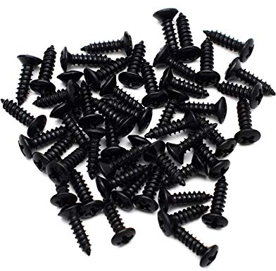 GETMusic 3 mm Schlagbrett-Schrauben für E-Gitarre, Bass, Pickguards, Schlagbrett-Befestigungsschrauben Fender Strat ST Tele TL Stratocaster Telecaster Gibson LP Les Paul SG Gitarre, 50 Stück (schwarz)