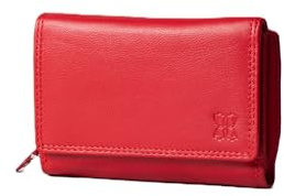 Lakeland Leather Ladies 12.5cm Leather Purse in Red