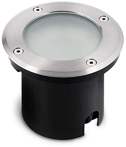 SSC-LUXon MARNE LED Bodeneinbauleuchte aussen GU10 - mit LED GU10 3W warmweiß 230V - runder Bodenspot IP67 befahrbar & betretbar