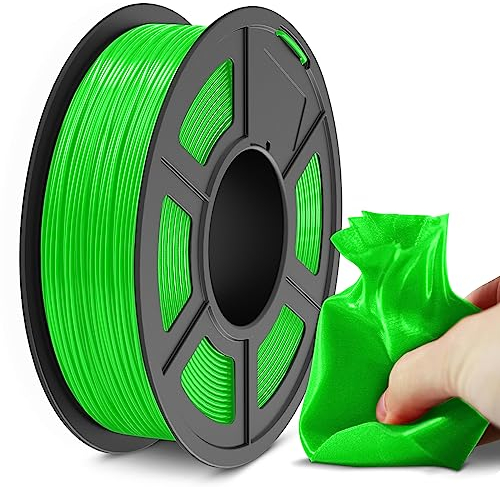 SUNLU Flexible TPU Filament 1.75mm, 95A TPU 3D Drucker Filament Maßgenauigkeit +/- 0,03mm, Gute Haltbarkeit und Starke Haftung für 3D-Druck, 0.5kg Spule(1.1lb)165 Meters, TPU Grün