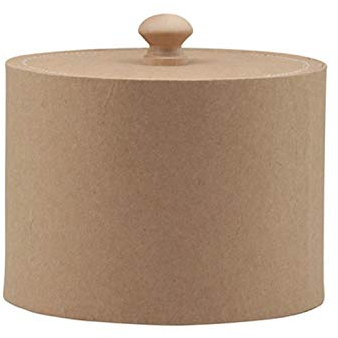 GLOREX 6 2027 045 - Runde Box aus naturfarbener Pappe, mit Deckel, ca. 13,5 x 10 cm groß, als Geschenkschachtel, zur Aufbewahrung oder als Schmuckkästchen, kann individuell gestaltet werden