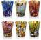 MAZZEGA ART & DESIGN - 6 Bicchieri da Caffè in Vetro Soffiati e Lavorati a Mano con Murrine di Murano, linea “I Colori di Murano” 140 ml. Made in Italy (CAFFE' CLASSIC, 6)