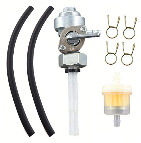 MCHNIC 2.5-6KW Robinet d' Essence Sortie a Gauche pour Moteur Reservoir Groupe Electrogene pour Matrix PG 3010-F avec Filtre à Essence Tuyaux de Carburant