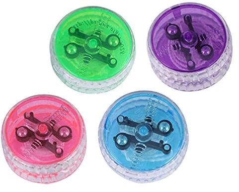 TOYANDONA 4 Stück leuchtende Jo-Jo für Kinder, LED-reaktionsschnelle Kugeln, bunte Kunststoff-Jo-Job-Bälle, Schnur, Partygeschenke, Geburtstags-Geschenktütenfüller, Urlaubsstrumpffüller