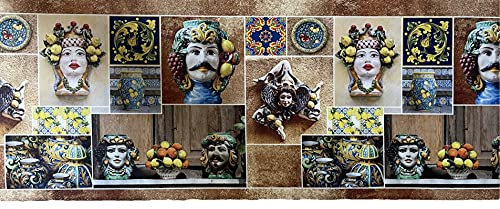 LaVelahome Tappeto cucina a metraggio antiscivolo testa di moro mori limoni su misura largo 50 cm