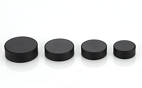 Copper Mirror Screws, Dia. 14mm Furniture Standoff Screw Decorative Cap Covers, Mirror Self-Tapping Screws Cap Nail, Matt Black, 4 Pcs