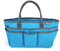 meori Große tragbare Basteltasche Caddy Organizer strukturierte Unterseite Reißverschlusstasche Nähen Papier Kunst Quilten gepolsterte Griffe (Azurblau)