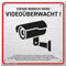 HAGEFOL® Schild Videoüberwachung (15x15 cm - klein) mit DSGVO Hinweis, inkl. 4 Bohrlöcher, Kamera Warnhinweis für Überwachungskamera oder Kamera Attrappe (Aluminium gebürstet)