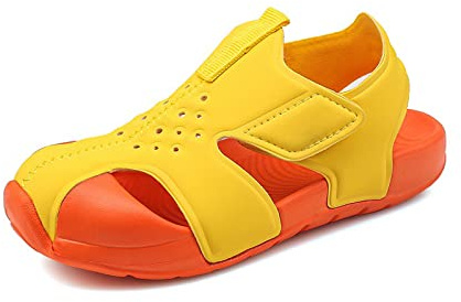 Xinghuanhua Sandals Kids Boys Girls Trekking Hiking Sandals with Closed-Toe Summer Outdoor Sport Breathable Barefoot Adjustable Beach and Pool Shoes