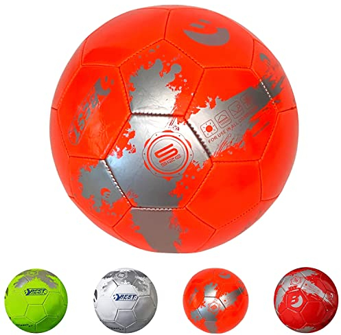 BEST SPORTING Fußball Speed 2.0 I hochwertiger Ball I bunter Fußball Kinder in Größe 5 I Fussball Kinder mit coolem Design I Bälle für das Fußball Training I Fußbälle (#1 Orange, 1 Stück)