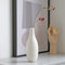 Cutfouwe Keramik Vase Matt Weiß, Minimalistischer Stil, Handmade Mini Blumenvase für Pampasgras, Tischdeko Geeignet, B