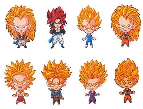 Amasukami 8 Anime characters Saiyan fridge magnets Broli fridge magnets Vegeta fridge magnets