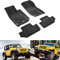 TDHLW Fußmatten kompatibel mit Jeep Wrangler JK JKU 2-Türer 2014–2017 vorne und hinten, 2-reihig, Allwetter-TPE-Matte, Slush-Einlagen, schwarz