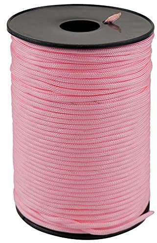 Vklopdsh Corde de tente standard à 5 fils pour parachute extérieur, parapluie, tente de camping, 100 m, rose