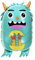 Blauer Monster-Folienballon, 65 cm