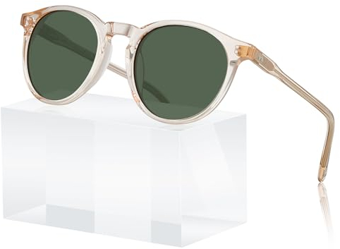 CARFIA Polarisiert Sonnenbrille Damen, Retro Rund Design UV400 Protection Brille für Fahren CA2302